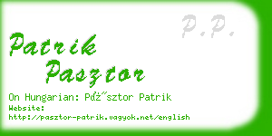 patrik pasztor business card